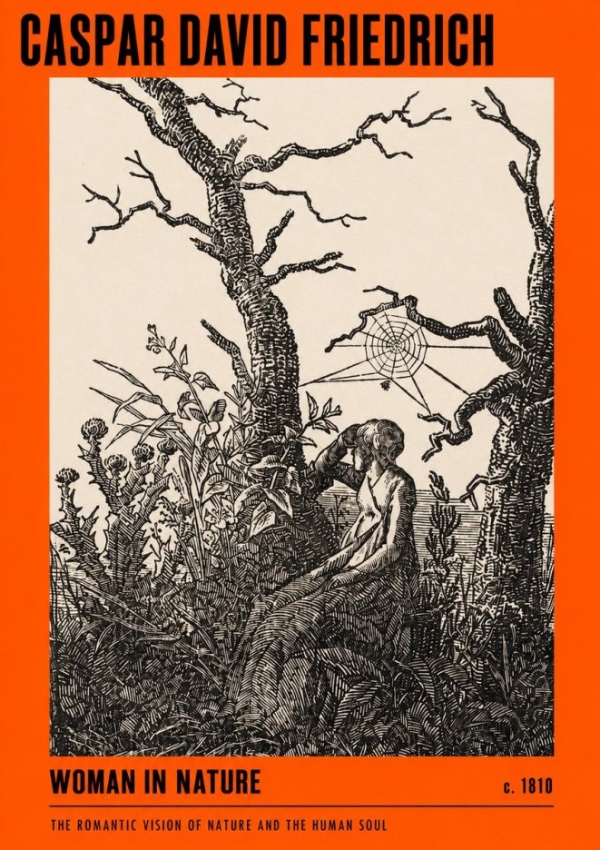 Caspar David Friedrich Woman in Nature No2 - Juliste