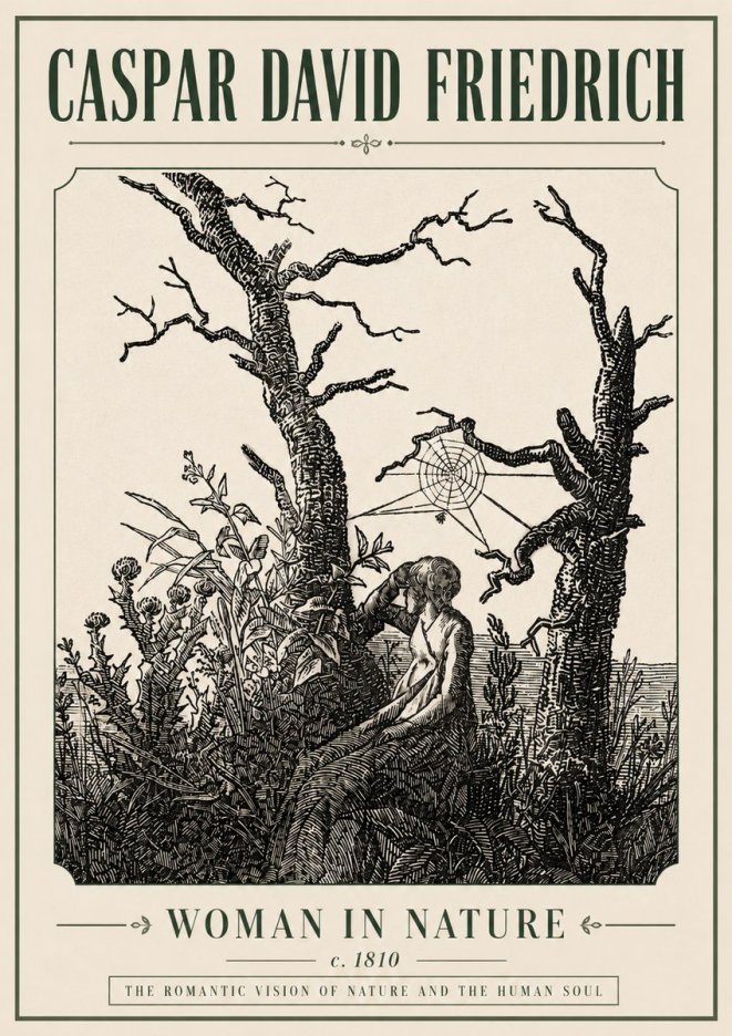 Caspar David Friedrich Woman in Nature No6 - Juliste