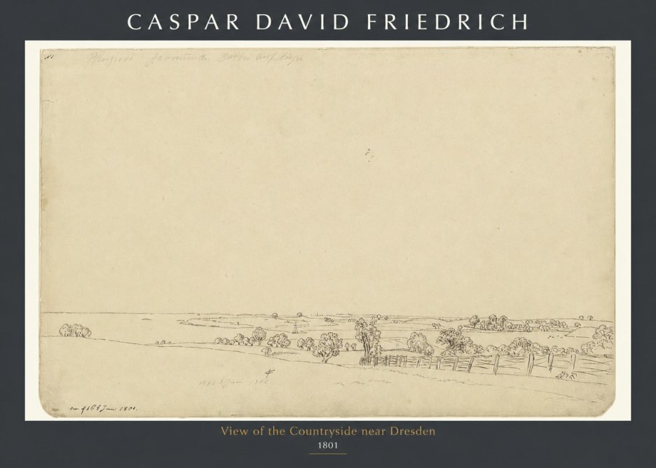 Caspar David Friedrich View of the Countryside Near Dresden No1 - Juliste