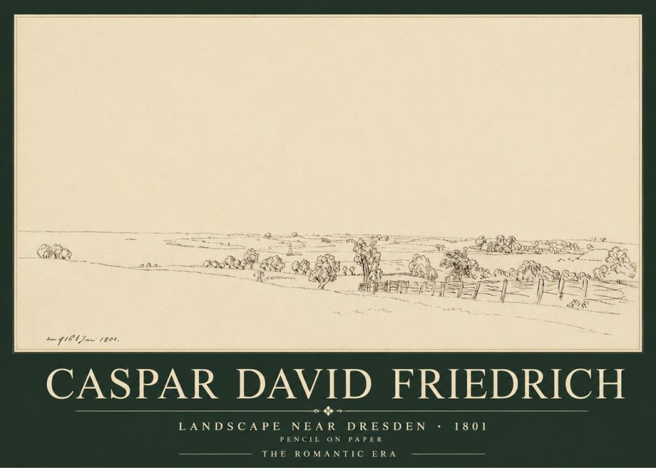 Caspar David Friedrich View of the Countryside Near Dresden No5 - Juliste