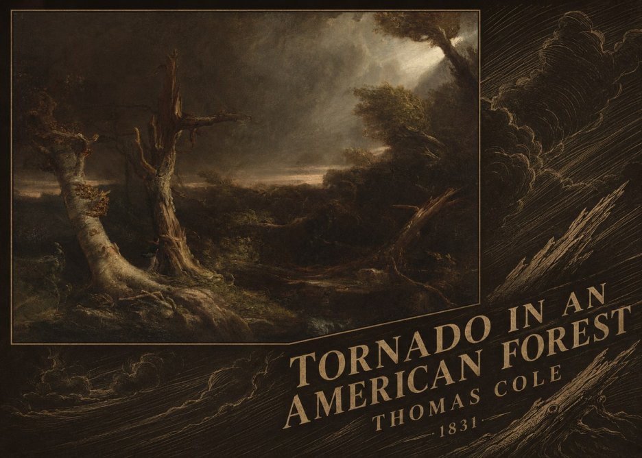 Thomas Cole Tornado in an American Forest No5 - Juliste