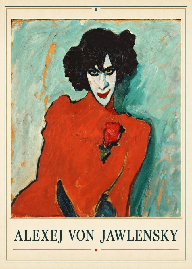 Alexej von Jawlensky Woman with Red Rose No4 - Juliste