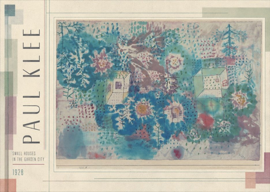 Paul Klee Small Houses in the Garden City No3 - Juliste