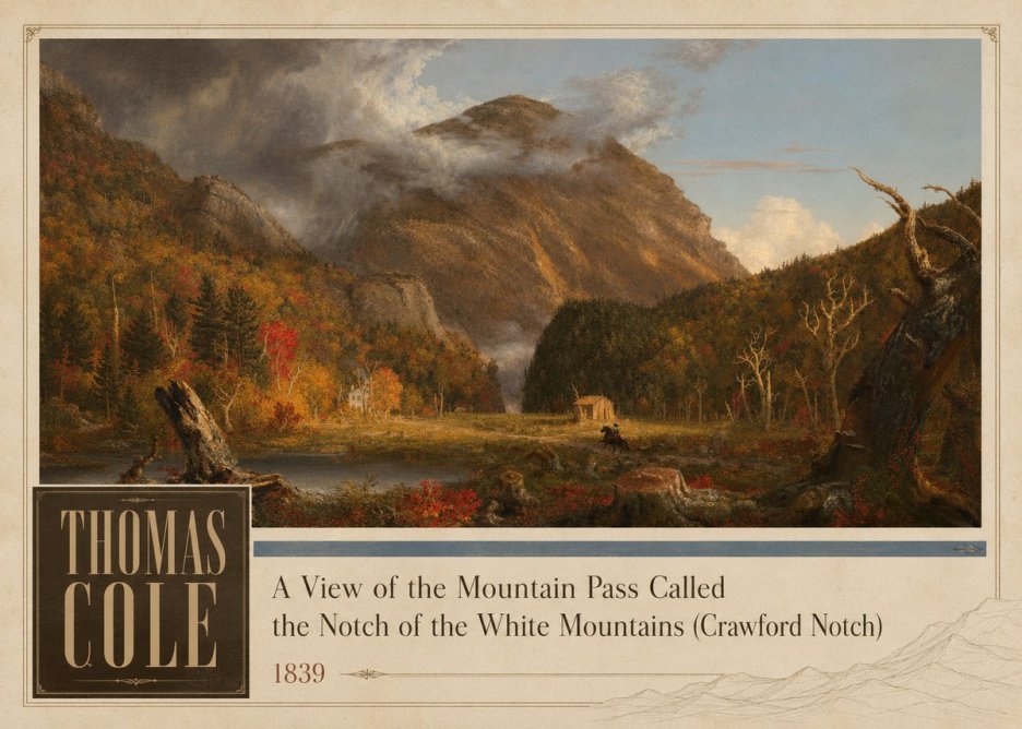 Thomas Cole A View of the Mountain Pass Called the Notch of the White Mountains (Crawford Notch) I No2 - Juliste