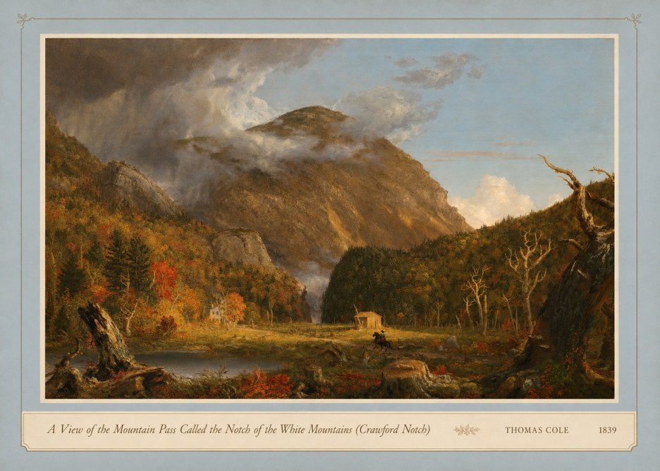 Thomas Cole A View of the Mountain Pass Called the Notch of the White Mountains (Crawford Notch) I No4 - Juliste