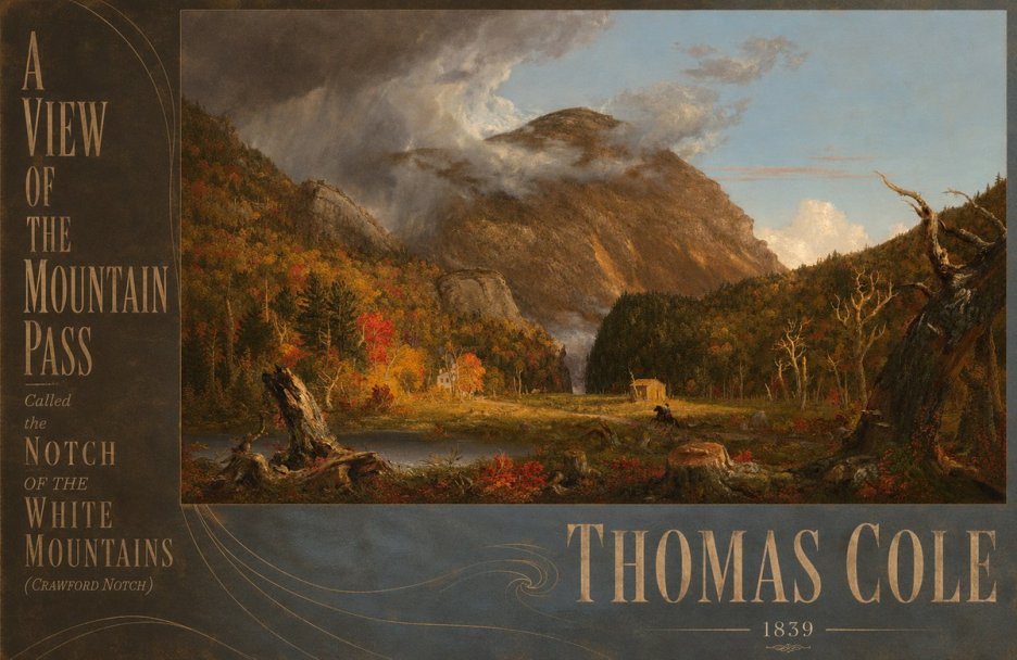 Thomas Cole A View of the Mountain Pass Called the Notch of the White Mountains (Crawford Notch) I No6 - Juliste