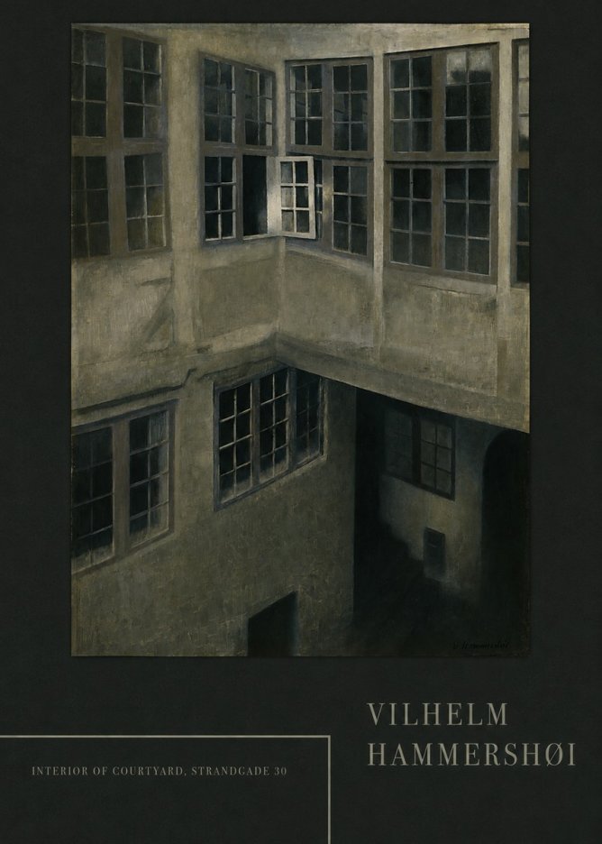 Vilhelm Hammershøi Interior of Courtyard, Strandgade 30 No4 - Juliste