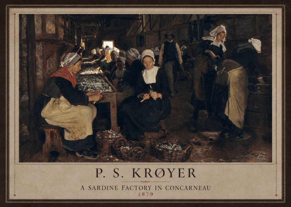 P.S. Krøyer A Sardine Factory in Concarneau No1 - Juliste