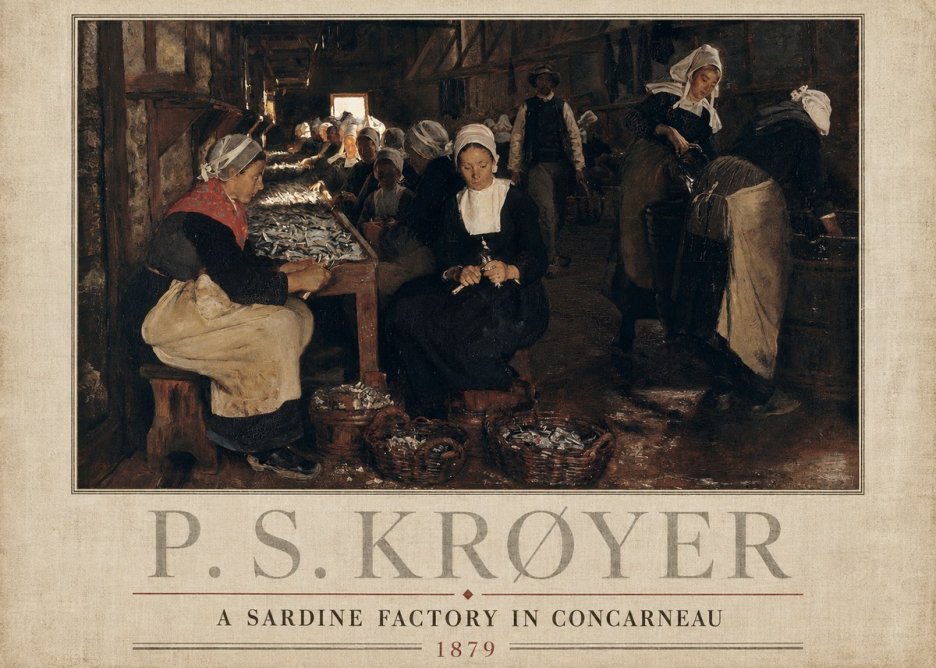 P.S. Krøyer A Sardine Factory in Concarneau No3 - Juliste