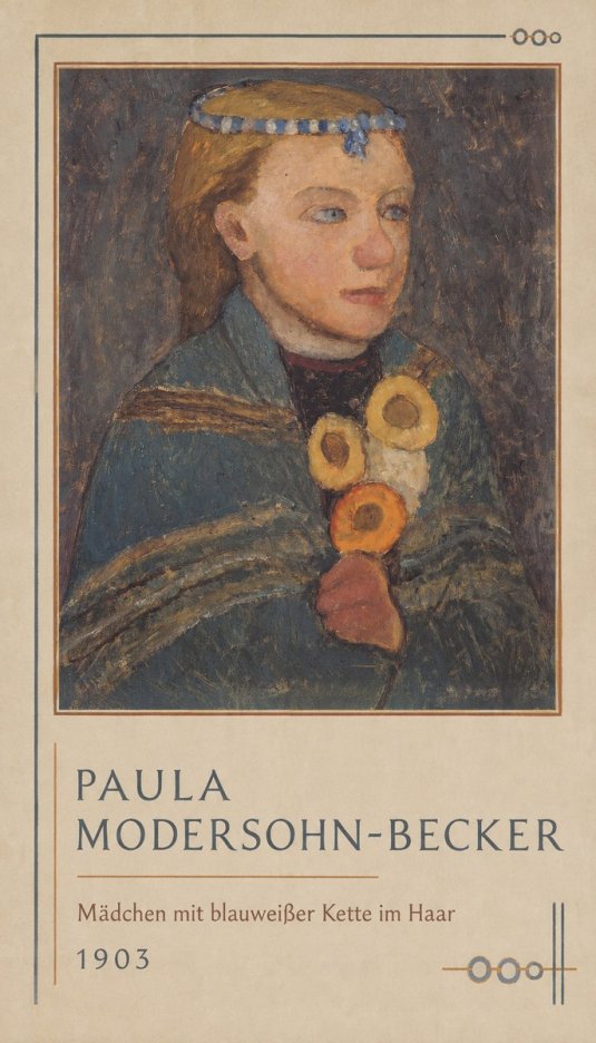 Paula Modersohn-Becker Mädchen Mit Blauweißer Kette Im Haar No1 - Juliste