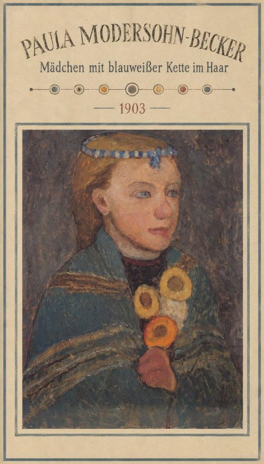 Paula Modersohn-Becker Mädchen Mit Blauweißer Kette Im Haar No2 - Juliste