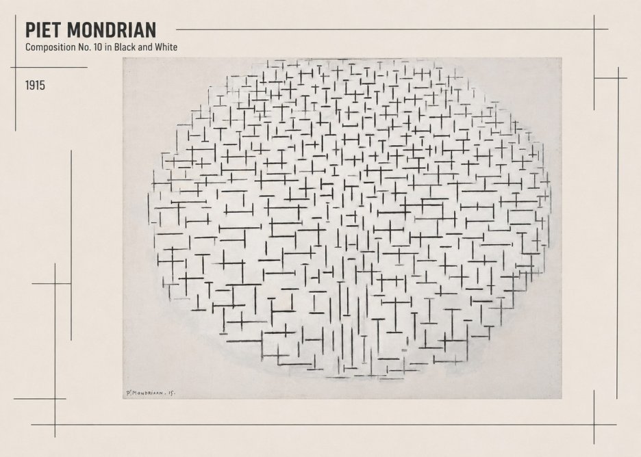 Piet Mondrian Composition 10 in Black and White No2 - Juliste