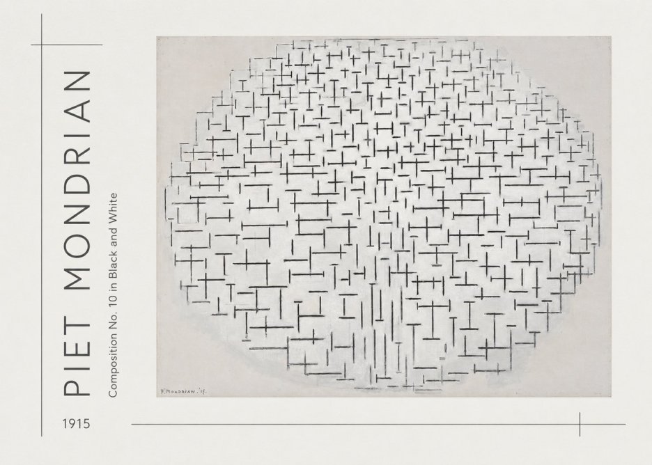 Piet Mondrian Composition 10 in Black and White No3 - Juliste