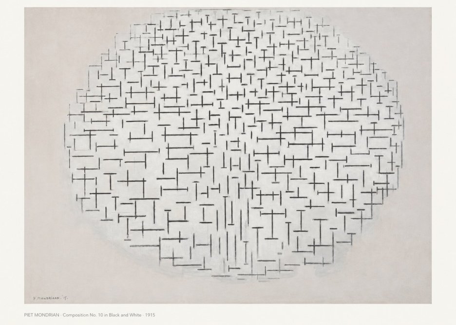 Piet Mondrian Composition 10 in Black and White No6 - Juliste