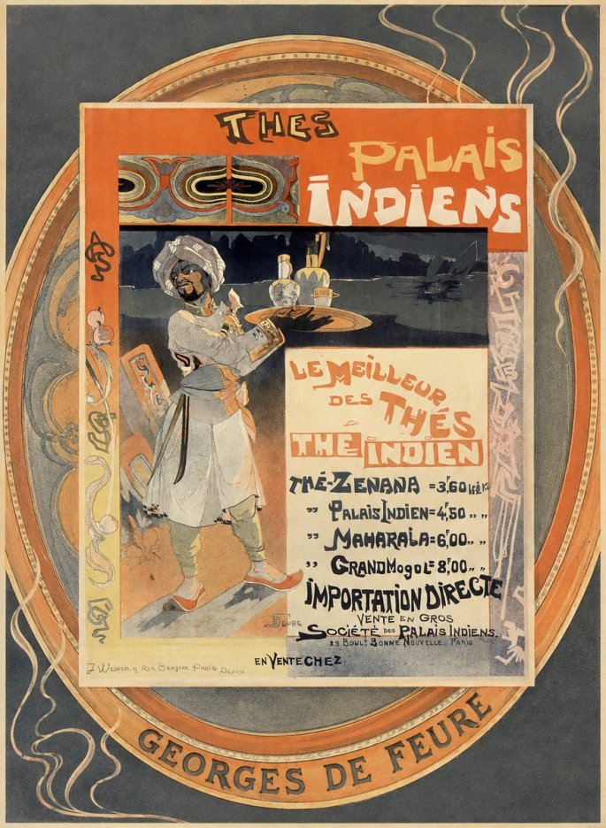 Georges de Feure Thés Palais Indien No5 - Juliste