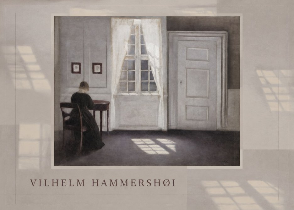 Vilhelm Hammershøi Interior with a Woman at a Table No3 - Juliste