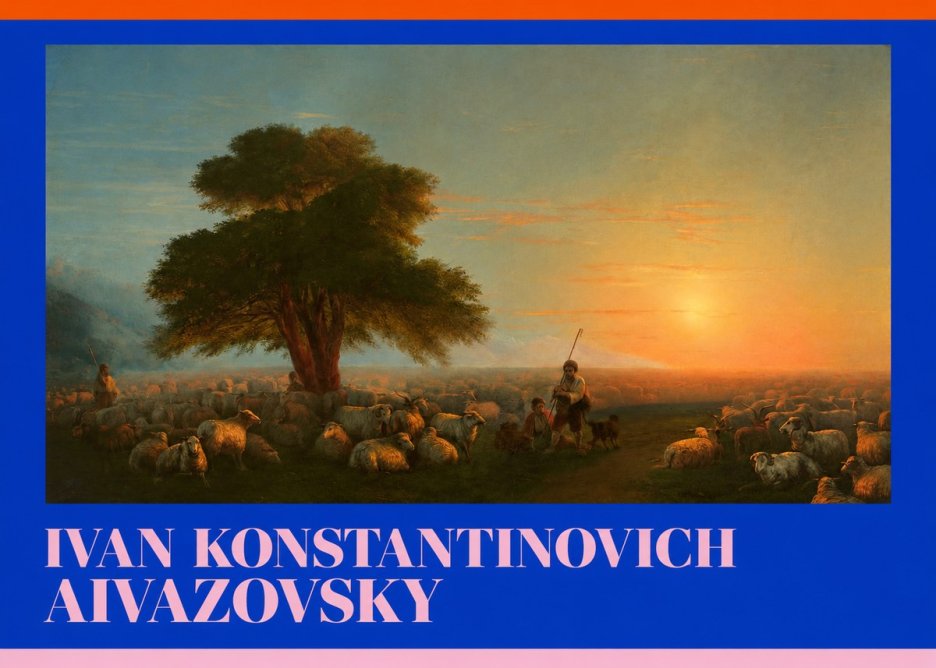 Ivan Konstantinovich Aivazovsky Shepherd with Flock at Sunset No6 - Juliste