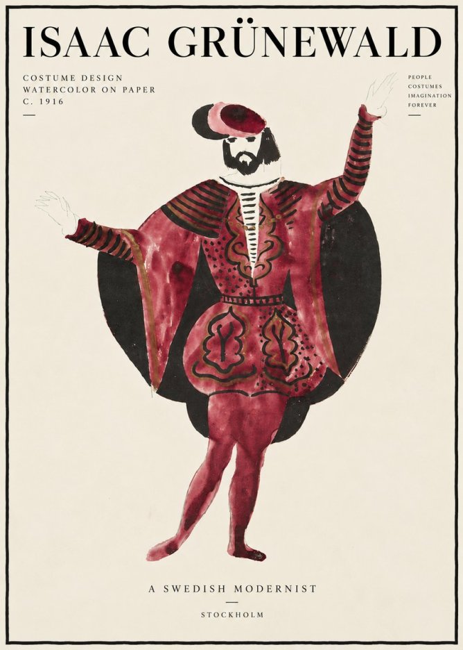Isaac Grünewald Costume Design II No6 - Juliste
