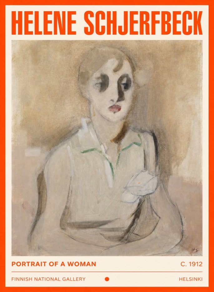 Helene Schjerfbeck Portrait of a Woman I No2 - Juliste