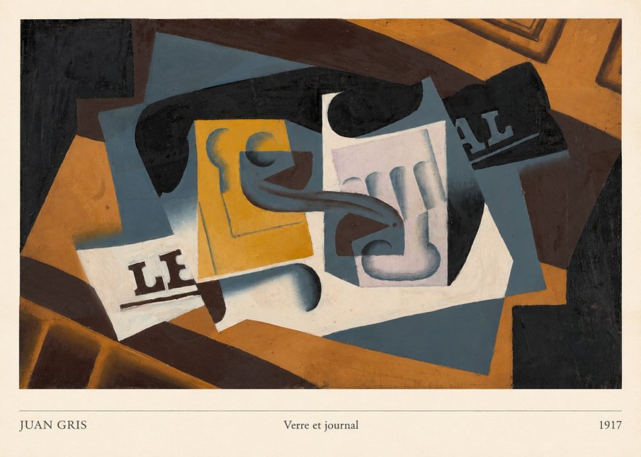 Juan Gris Verre Et Journal No6 - Juliste