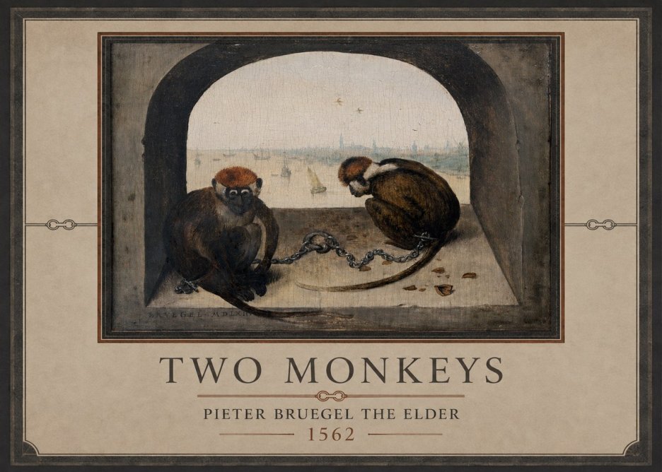 Pieter Bruegel Two Monkeys II No1 - Juliste