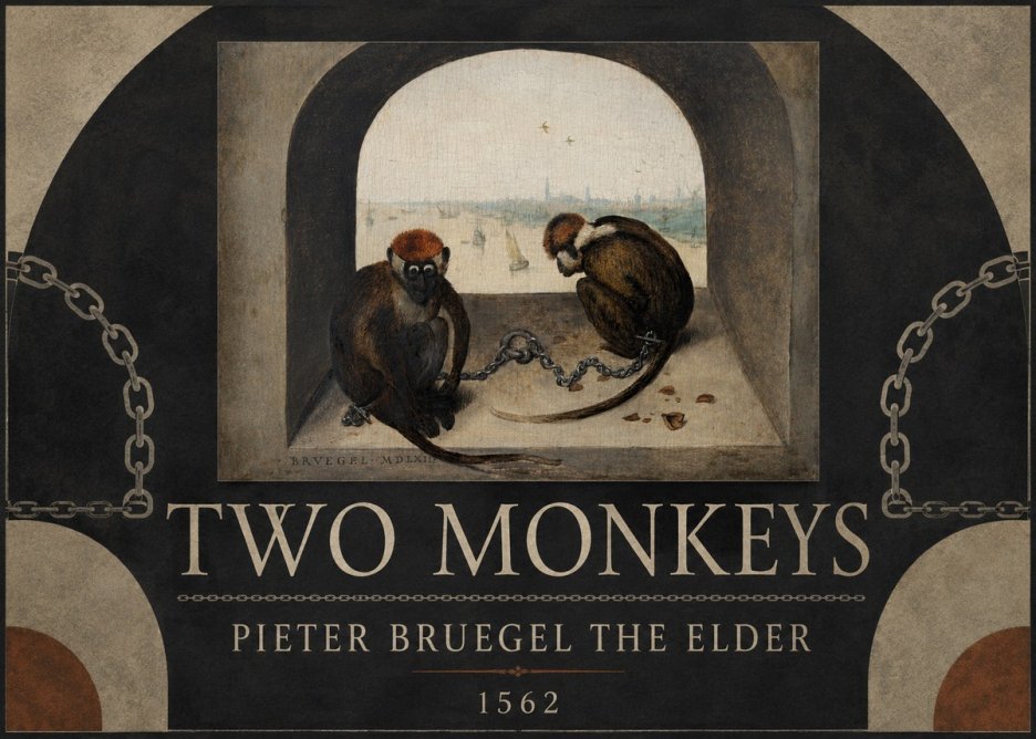 Pieter Bruegel Two Monkeys II No2 - Juliste