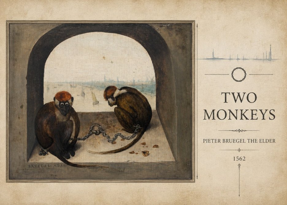 Pieter Bruegel Two Monkeys II No3 - Juliste