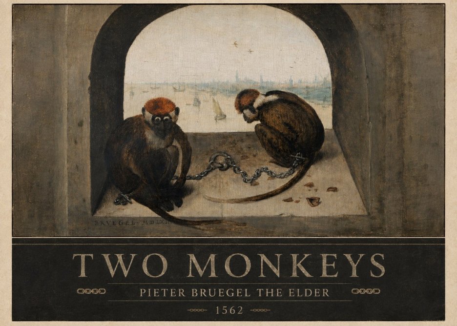Pieter Bruegel Two Monkeys II No4 - Juliste