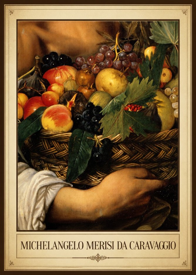 Michelangelo Merisi da Caravaggio Basket of Fruit No1 - Juliste