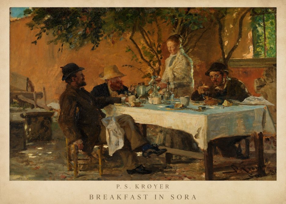 P.S. Krøyer Breakfast in Sora No3 - Juliste