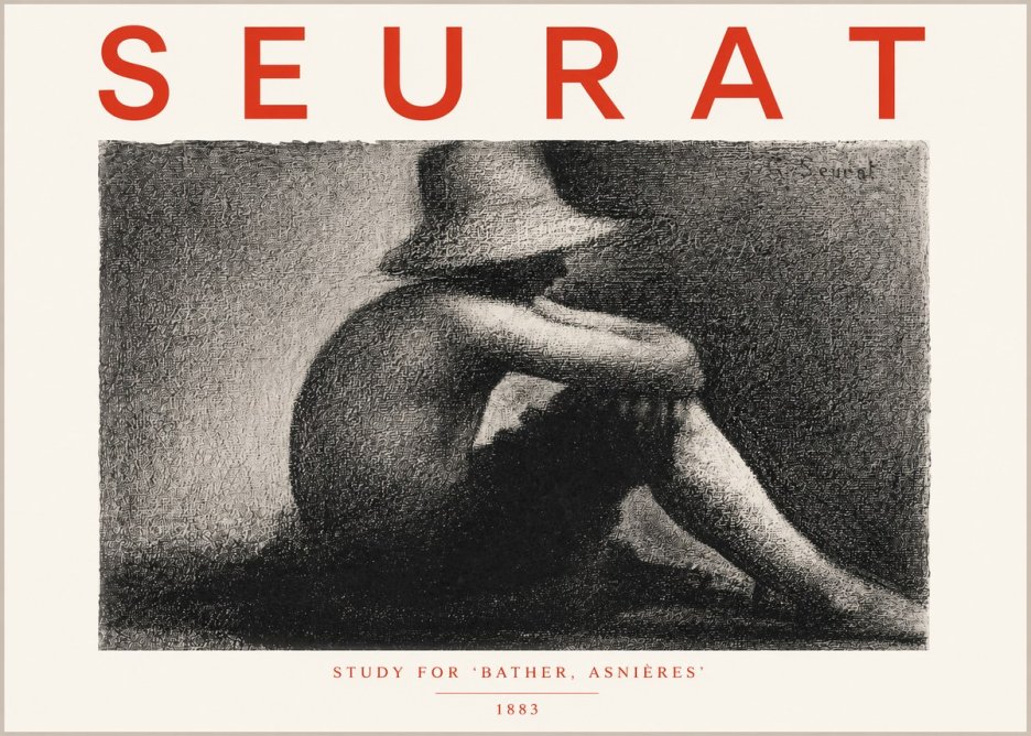 Seurat Study for 'Bather, Asnières' No5 - Juliste