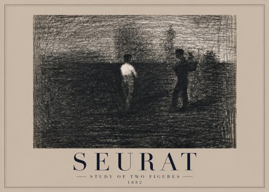 Seurat Study of Two Figures No2 - Juliste