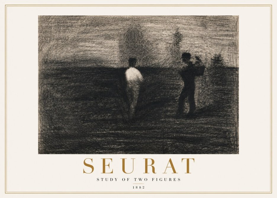 Seurat Study of Two Figures No4 - Juliste