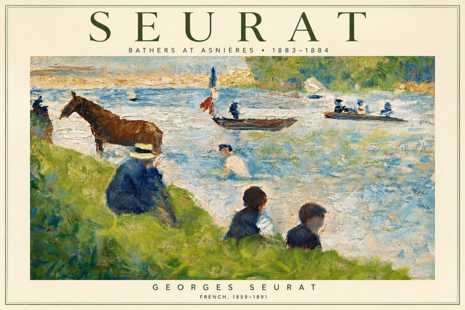 Seurat Bathers at Asnières II No3 - Juliste