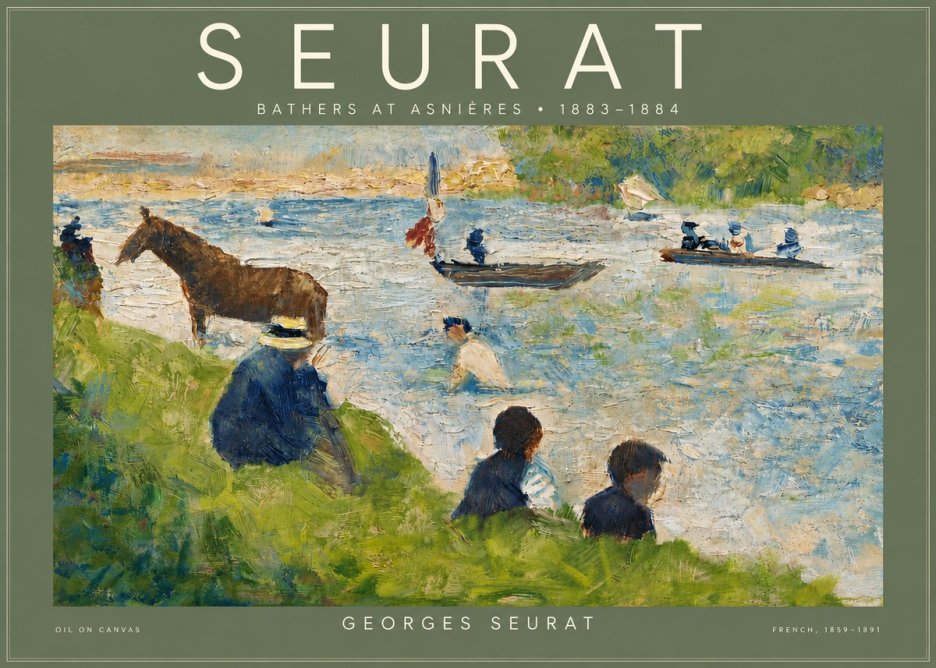 Seurat Bathers at Asnières II No4 - Juliste