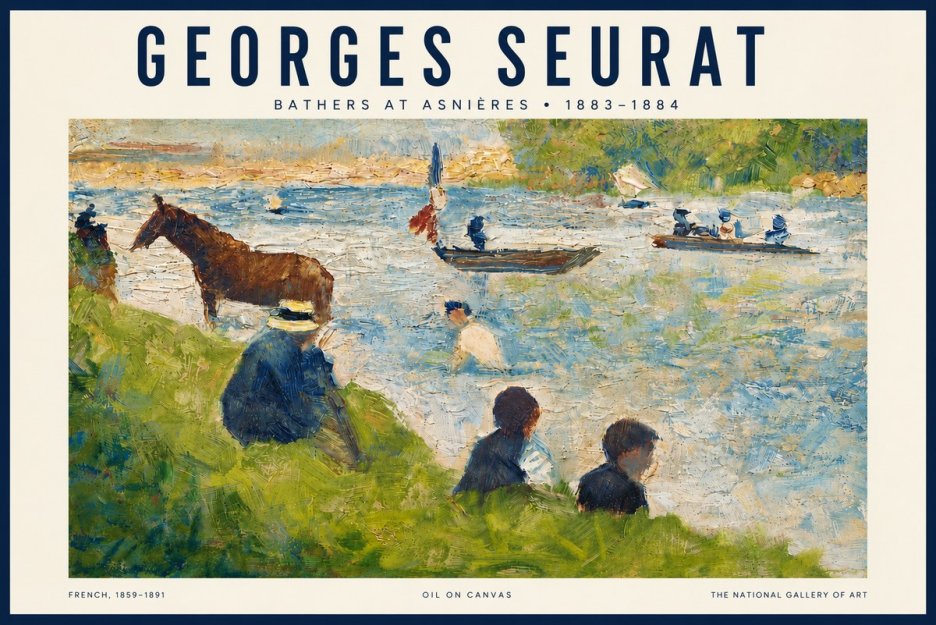 Seurat Bathers at Asnières II No5 - Juliste
