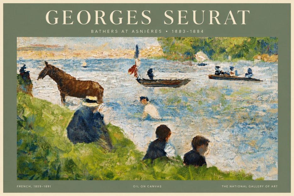 Seurat Bathers at Asnières II No6 - Juliste