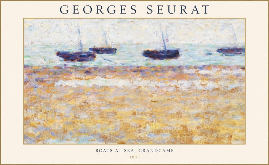 Seurat Boats at Sea, Grandcamp No1 - Juliste