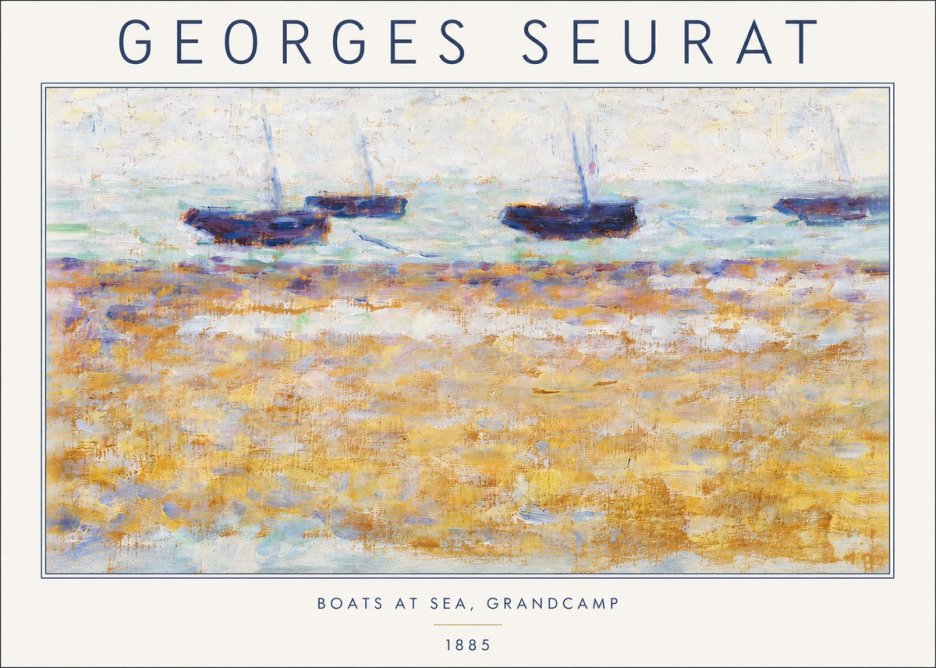 Seurat Boats at Sea, Grandcamp No3 - Juliste