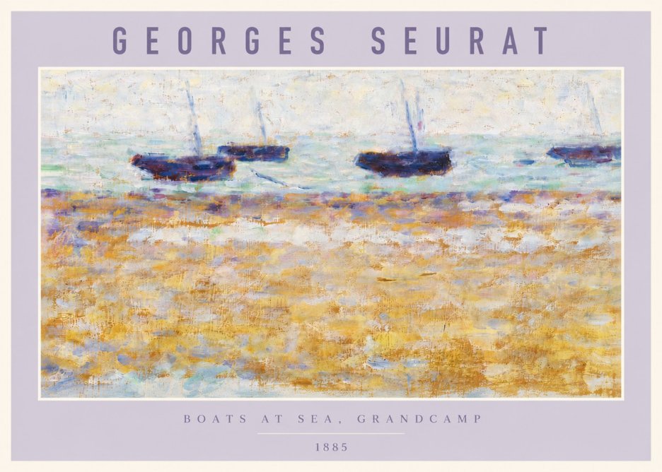 Seurat Boats at Sea, Grandcamp No6 - Juliste