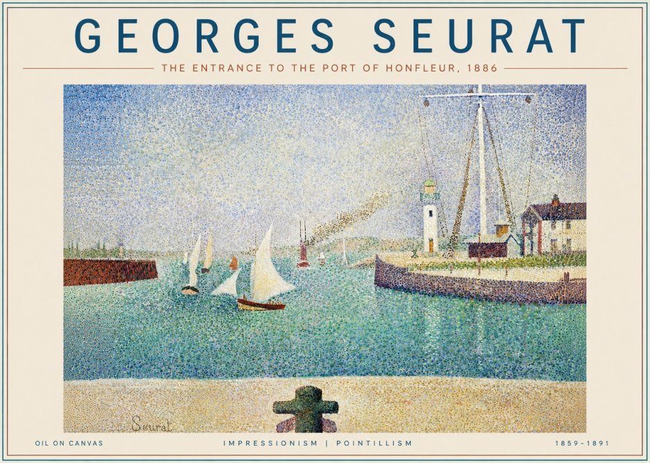 Seurat The Entrance to the Port of Honfleur, 1886 No4 - Juliste