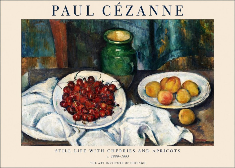 Paul Cézanne Still Life with Cherries and Apricots No1 - Juliste