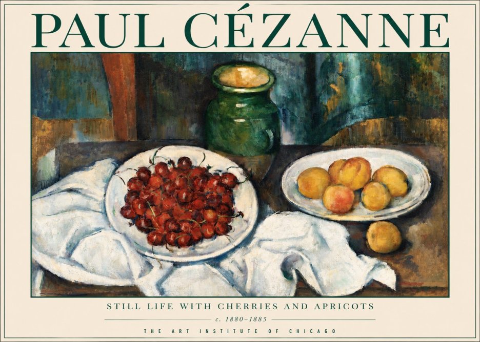 Paul Cézanne Still Life with Cherries and Apricots No3 - Juliste