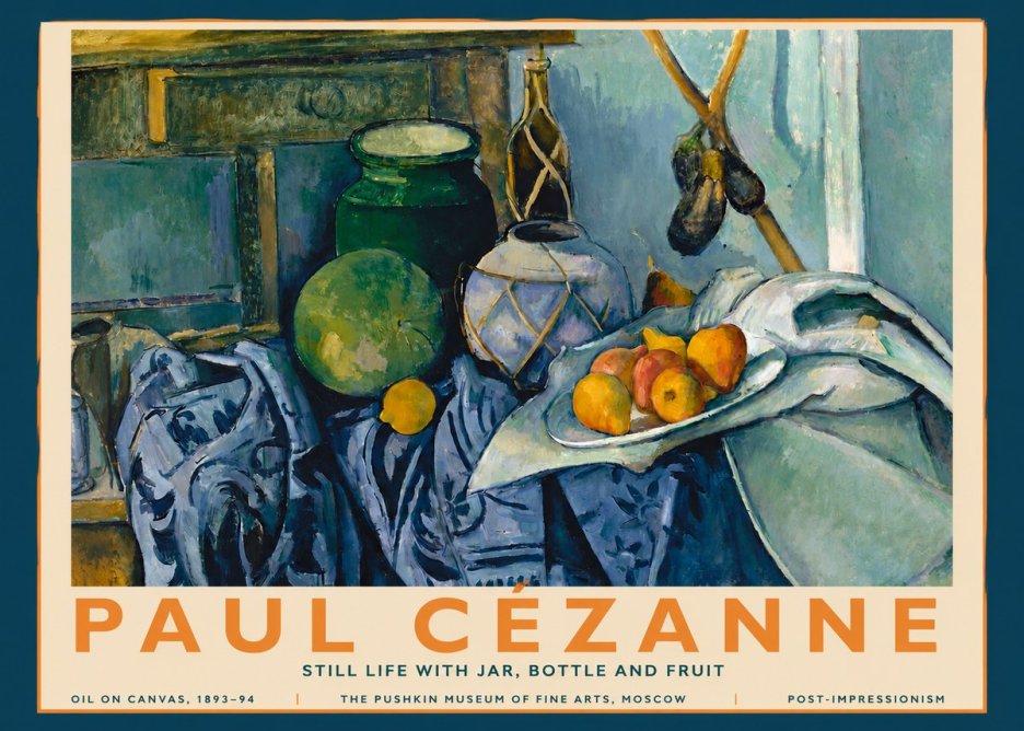 Paul Cézanne Still Life with Jar, Bottle and Fruit No3 - Juliste