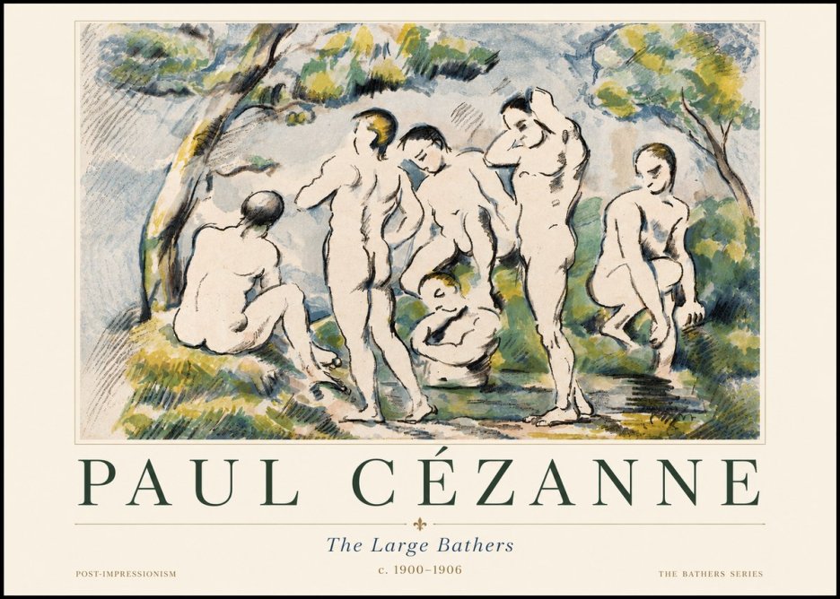Paul Cézanne The Large Bathers I No5 - Juliste