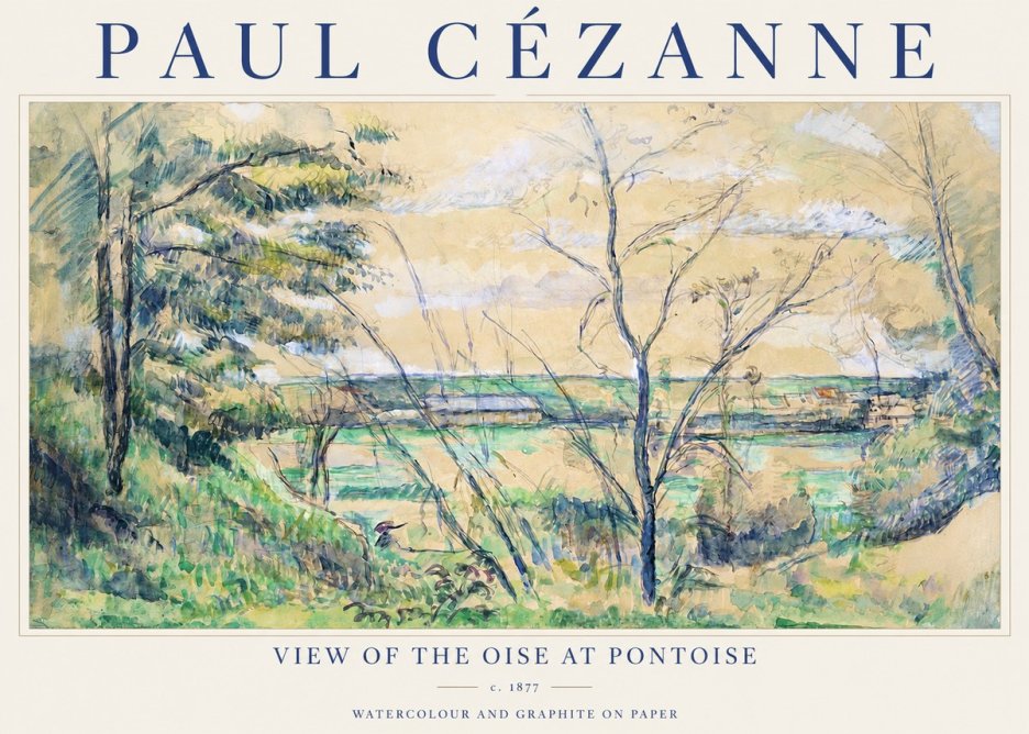 Paul Cézanne View of the Oise at Pontoise I No1 - Juliste