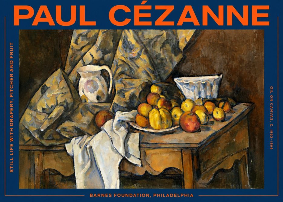 Paul Cézanne Still Life with Drapery, Pitcher and Fruit No3 - Juliste