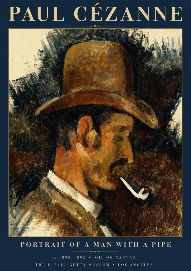 Paul Cézanne Portrait of a Man with a Pipe No5 - Juliste