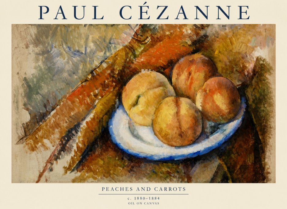 Paul Cézanne Peaches and Carrots No1 - Juliste