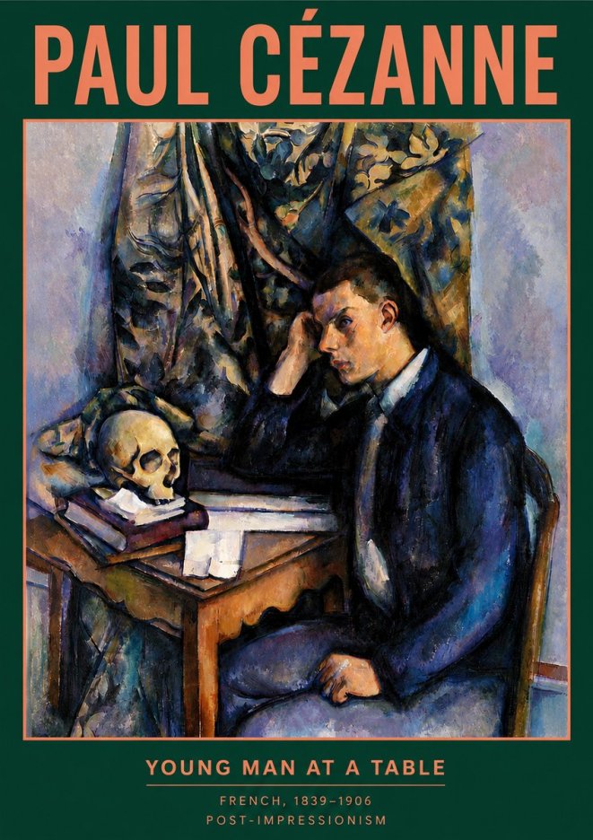 Paul Cézanne Young Man at a Table No4 - Juliste